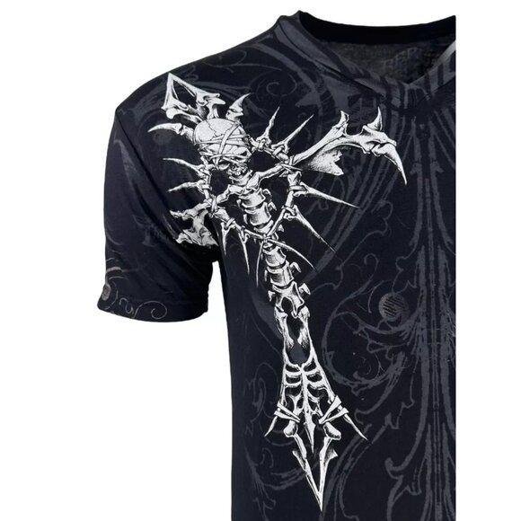 Rebel Saint by Affliction Men's T-Shirt Fracture Biker Cross Tattoo S-5XL - Picture 8 of 8